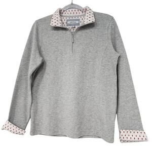Orvis Sandy Point 1/4 Zip Long-Sleeved Gray Pullover Women's Medium Sweatshirt